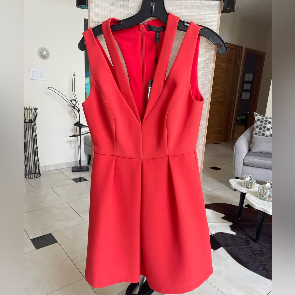 NWT BCBGMaxazria cutout red cocktail dress